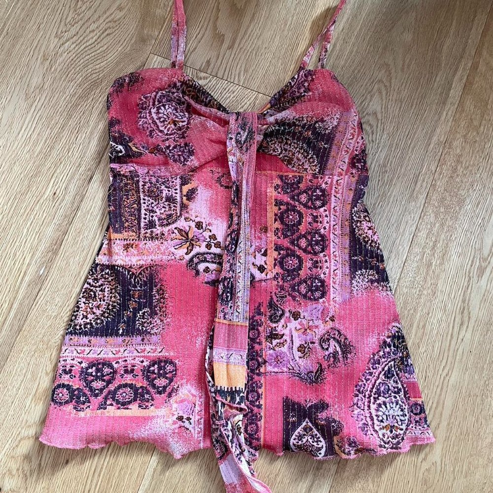 Women's Pink and Brown Top